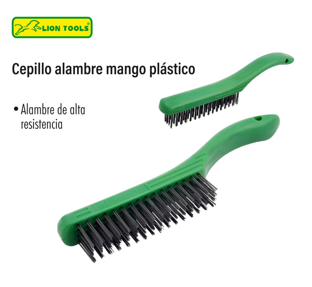 Cepillo Alambre Mango Plastico  4 X 16 Pinceles Lion Tools 4X16 Pinceles